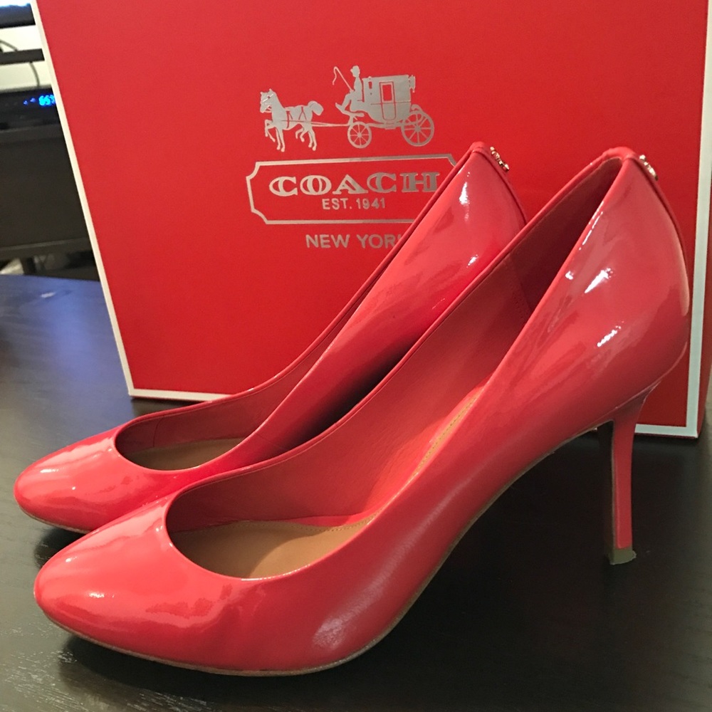 Coach patent leather high heels